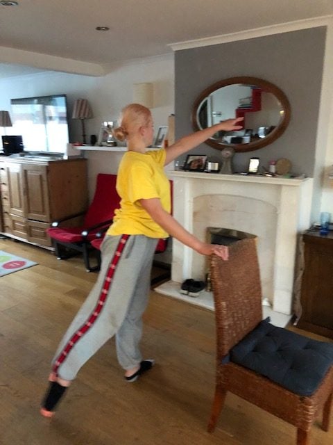 Margot dancing in living room