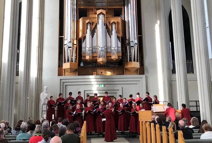 Choir singing in church