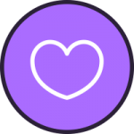 Purple volunteering icon
