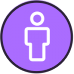 Purple volunteering icon