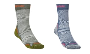 Left is Men's Bridgedale HIKE Ultralight T2 Coolmax Performance Sock and on the right is Women's Bridgedale HIKE Ultralight T2 Coolmax Performance Sock