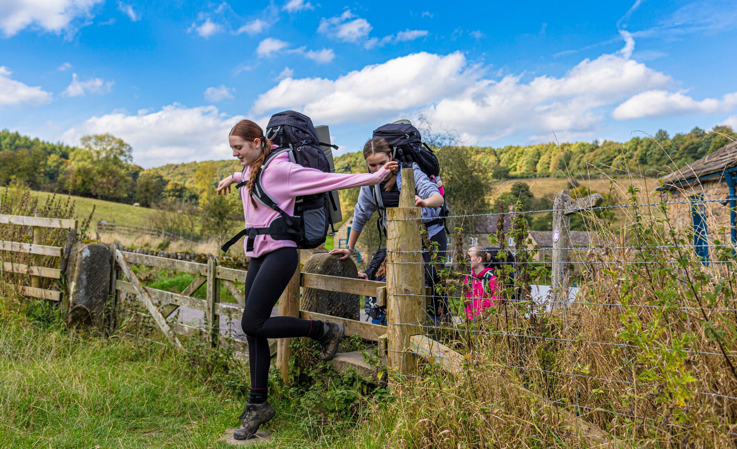 Young people walking in the countryside