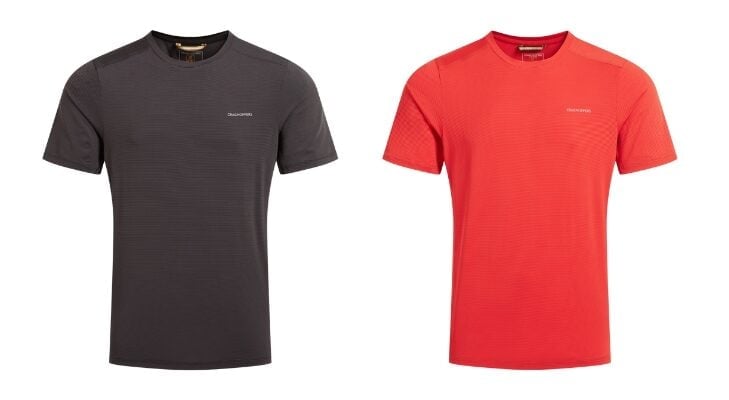 Craghoppers Men's Black Charon T-Shirt and Men's Red Charon T-Shirt