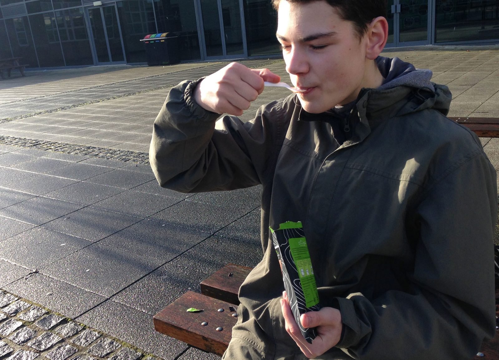 Young person eating Wayfayerer food