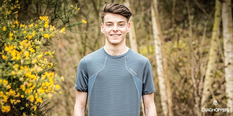 Young person wearing Craghoppers technical t-shirt