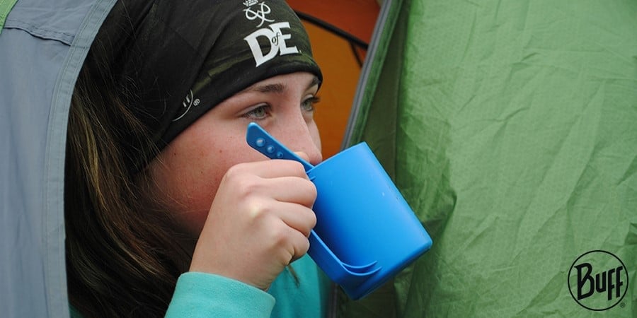 Young person wearing DofE Buff