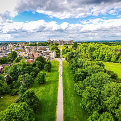 Aerial photo of the Long Walk in Windsor.