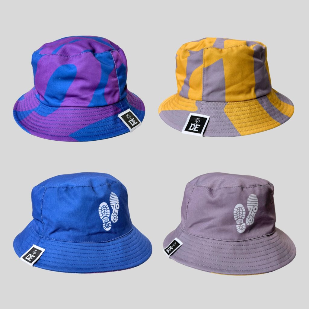 DofE branded bucket hats in bright colours