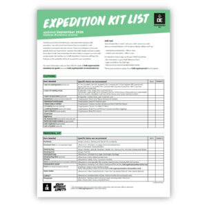 September 2026 DofE Expedition Kit list
