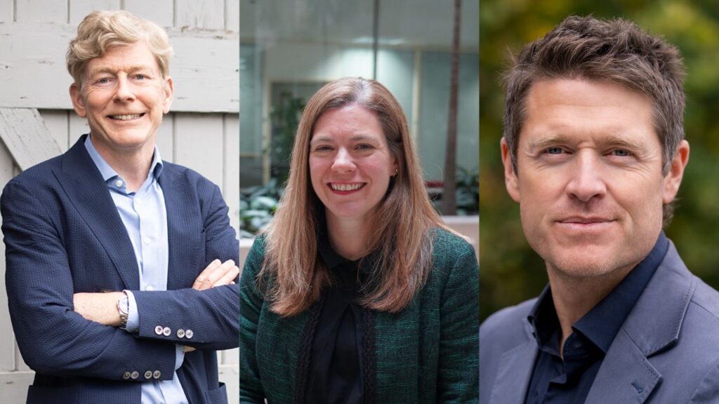 A collage of Sir Richard Harpin, Julia Kinniburgh and Luke Sparkes.