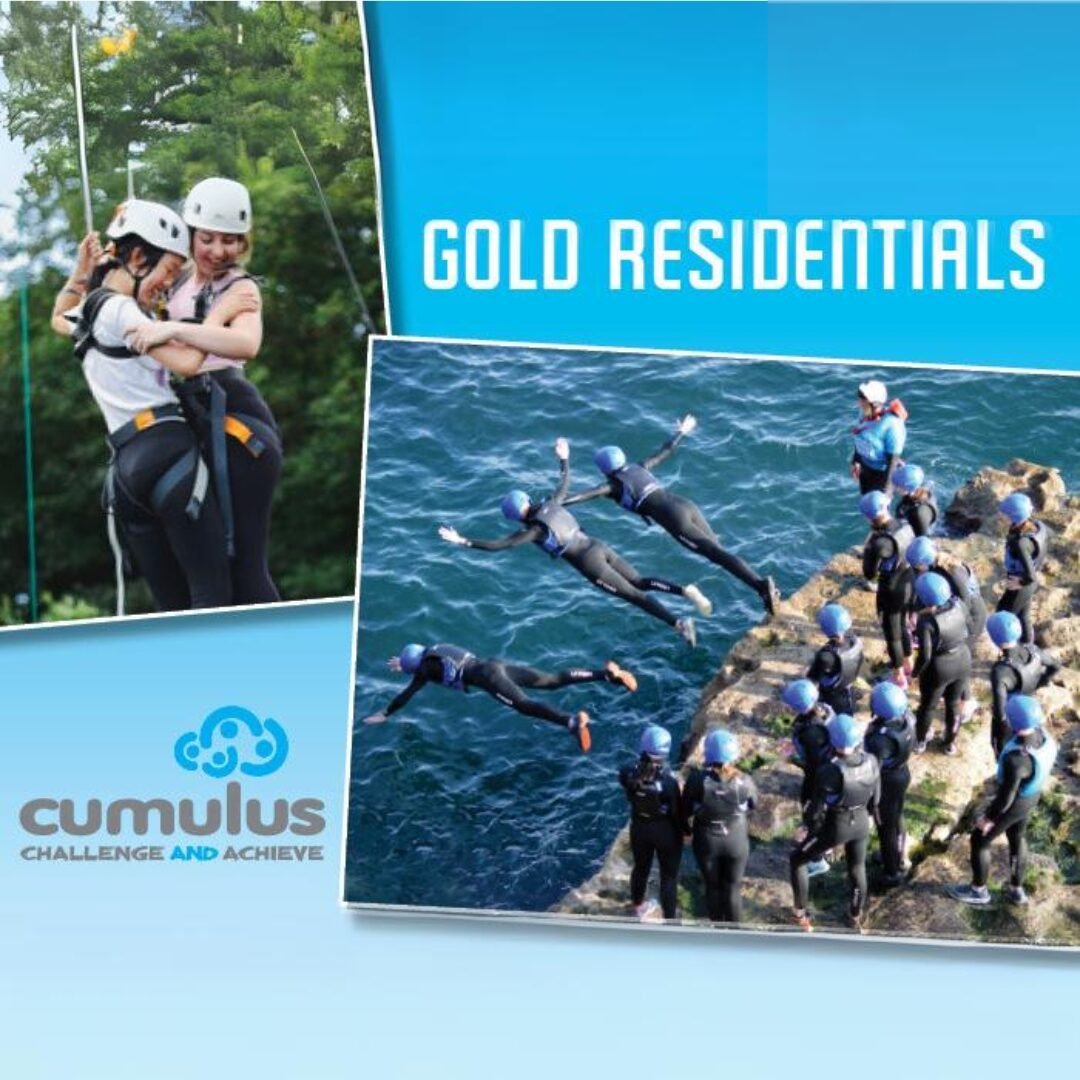 Young people coasteering and abseiling on a Cumulus Outdoors Residential