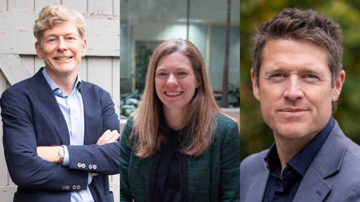 A collage of Sir Richard Harpin, Julia Kinniburgh and Luke Sparkes.